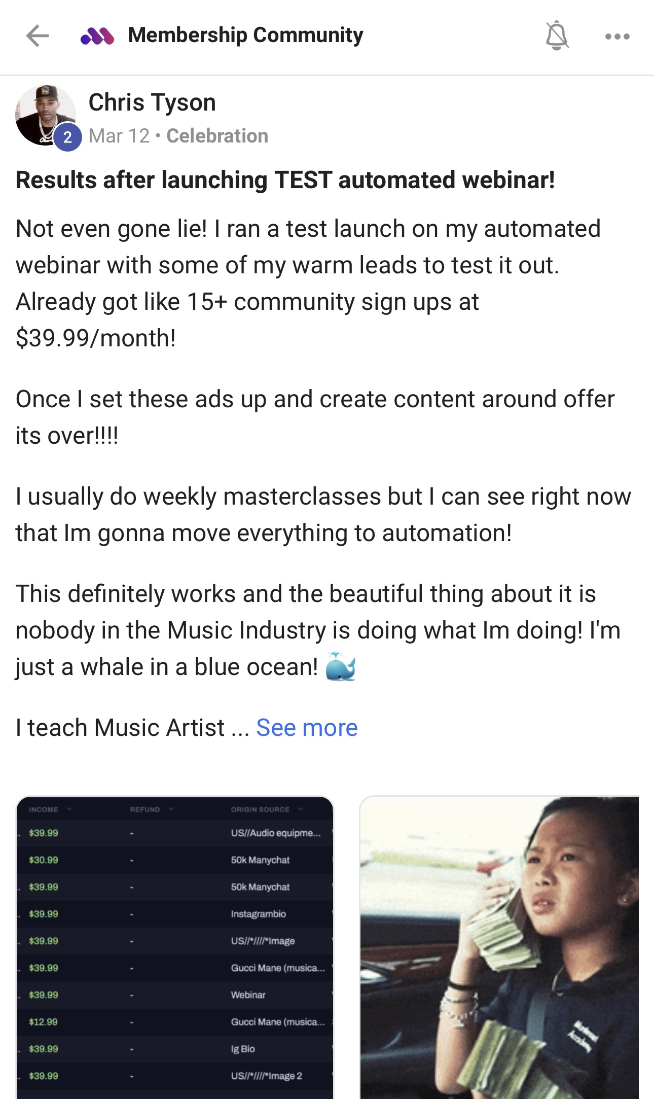 Member success post